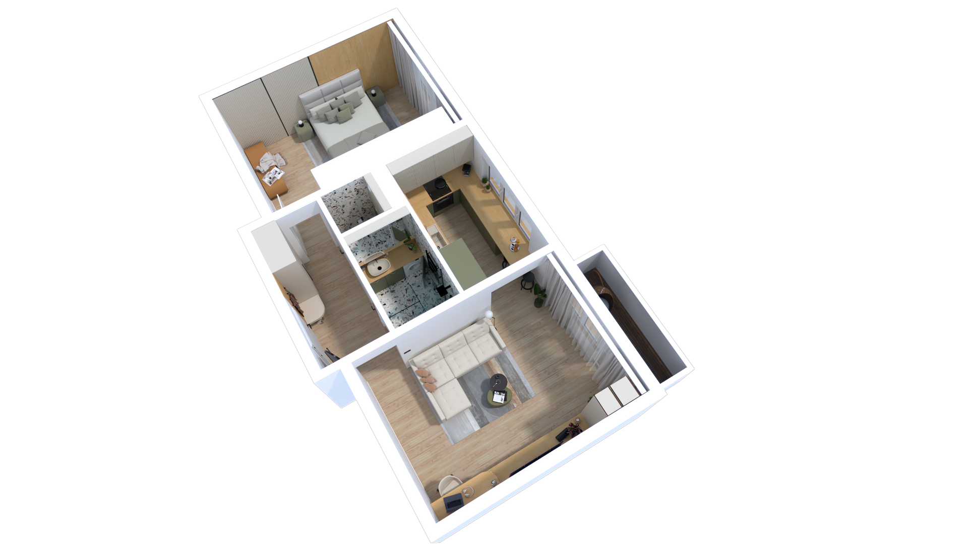 PROJEKTY - Nadherna OLIVOVA - rekonstrukcia 2i bytu v Martine